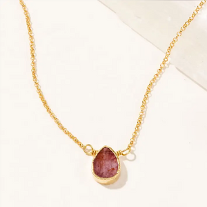 Delicate Gemstone Necklace - Ruby