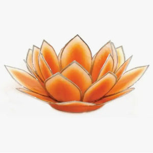 Dahlia Capiz Lotus Tea Light Holder - Orange