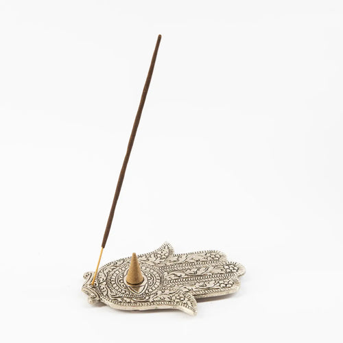 Incense Holder | Hamsa Hand - Silver