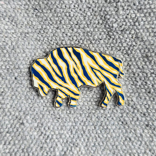 Buffalo Stripe Enamel Pin - Yellow & Blue