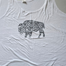 White and Black Buffalo Floral Tank Top (size 2XL)