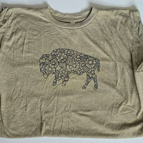 Olive Buffalo Floral Flowy Tee (size L)