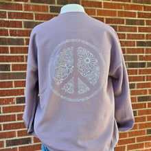 Floral Peace Sign Dusty Purple Sweatshirt