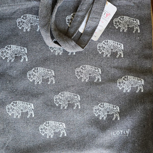 Mini Buffalo Dark Gray Sustainable Tote Bag