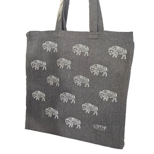 Mini Buffalo Dark Gray Sustainable Tote Bag