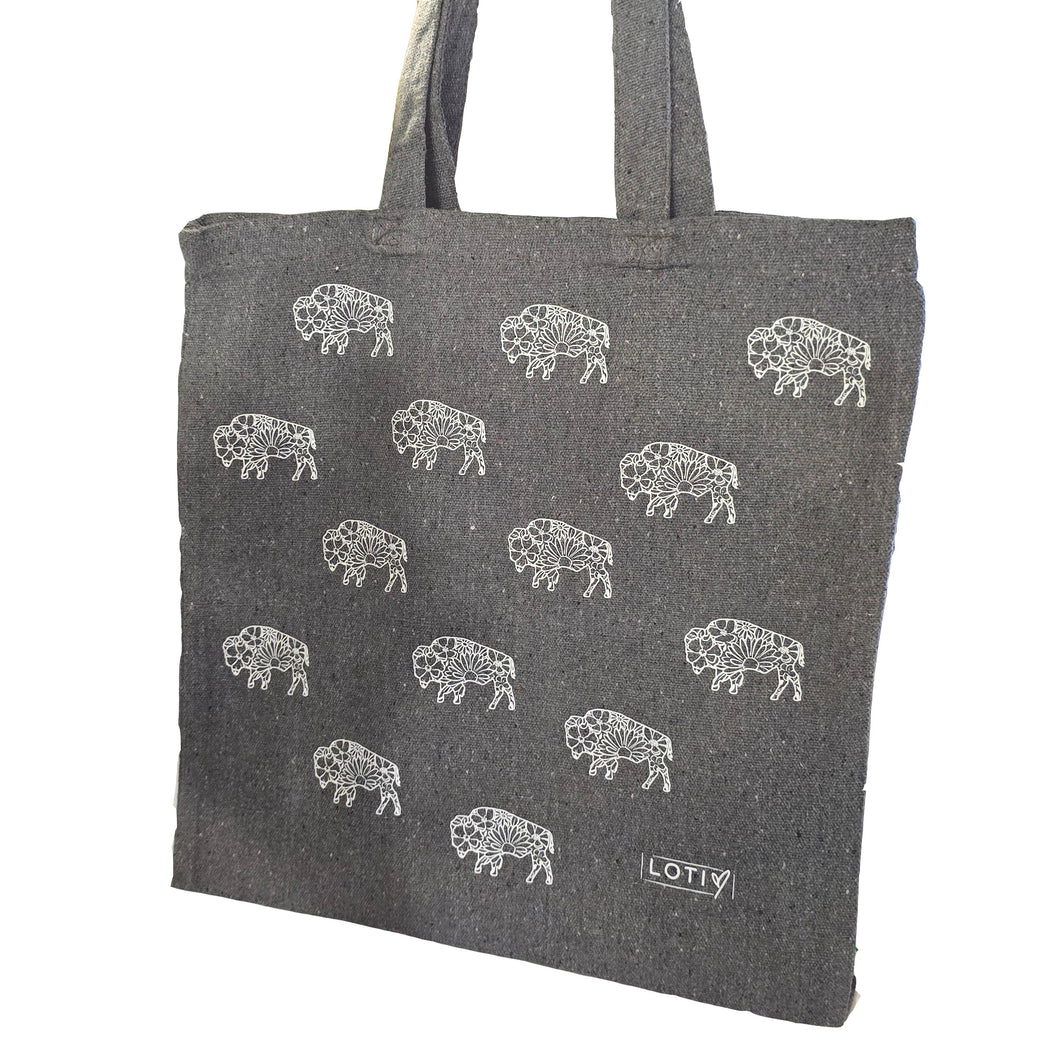 Mini Buffalo Dark Gray Sustainable Tote Bag
