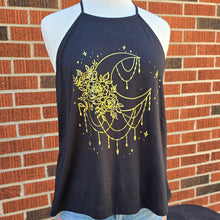 Gold Moon and Flowers Tank Top