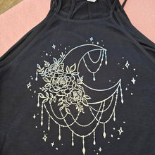 Silver Moon and Flowers Tank Top