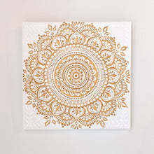 Acrylic Painting - gold & white mandala
