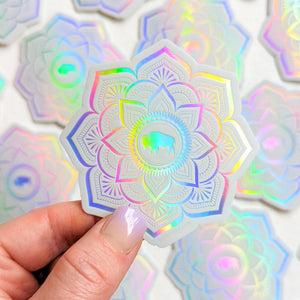 Buffalo Mandala Holographic Sticker