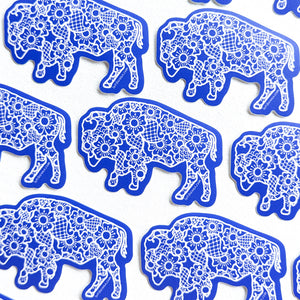 Blue Buffalo Floral Sticker