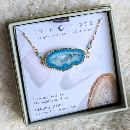 Earthly Geode Necklace - Agate
