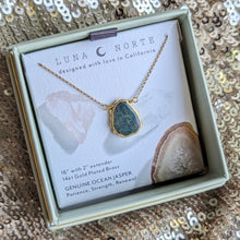 Earth, Wind and Fire Stone Necklace Gold - Ocean Jasper
