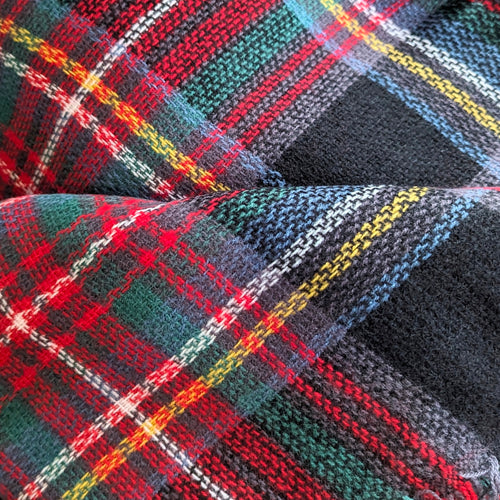 Classic Plaid Blanket Scarf - Black/Green/Red