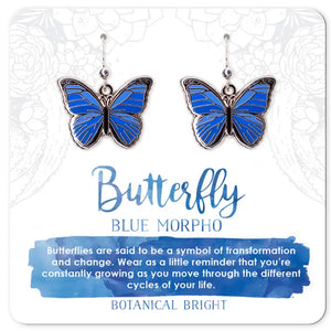 Blue Morpho Butterfly Earrings