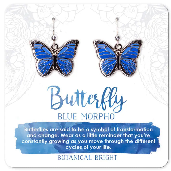 Blue Morpho Butterfly Earrings