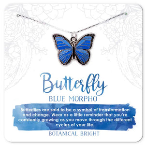 Blue Morpho Butterfly Necklace