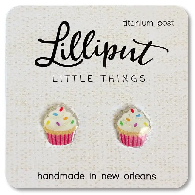 Acrylic Earrings - Birthday Cupcakes