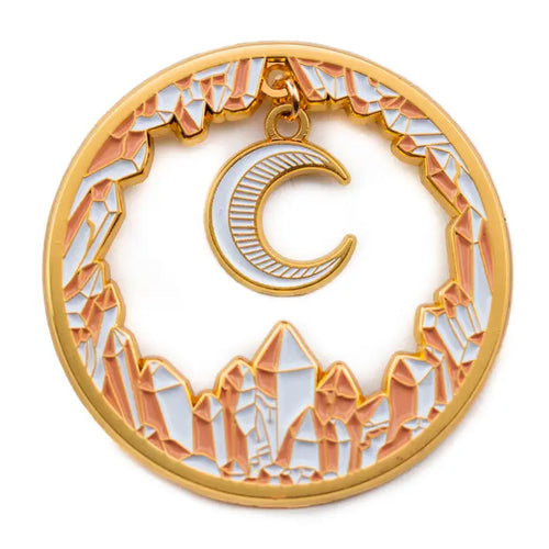 Crystal Moon Charm Enamel Pin