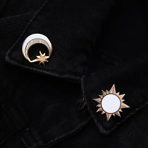 Sun & Moon Collar Pin Set