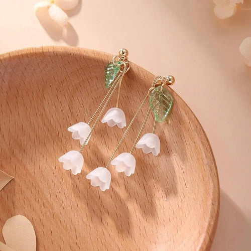 Bell Flower Stud Dangle Earrings