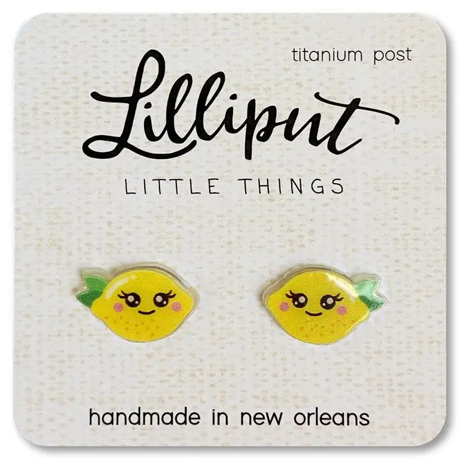 Acrylic Earrings - Lemon