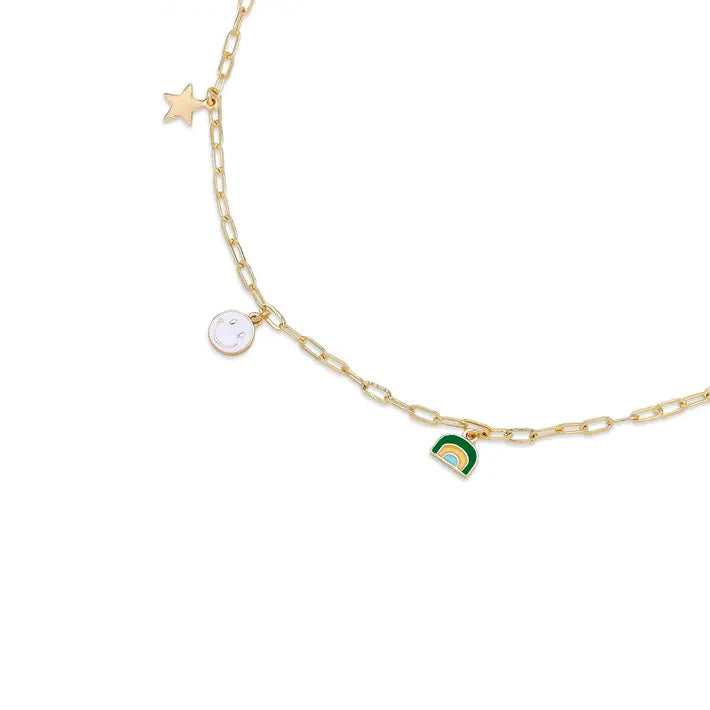 Enamel Treasure Necklace - Smile