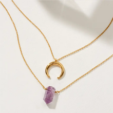 Gemstone Point Necklace Set - Amethyst