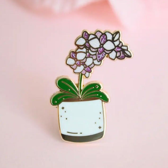 Pot of Orchids Enamel Pin