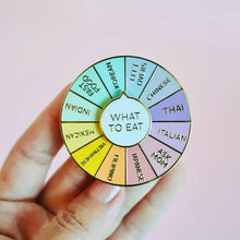 What To Eat Enamel Pin, Interactive Pin, Spinning Pin