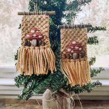 Handmade Woven Mushroom Ornament - Boho Style