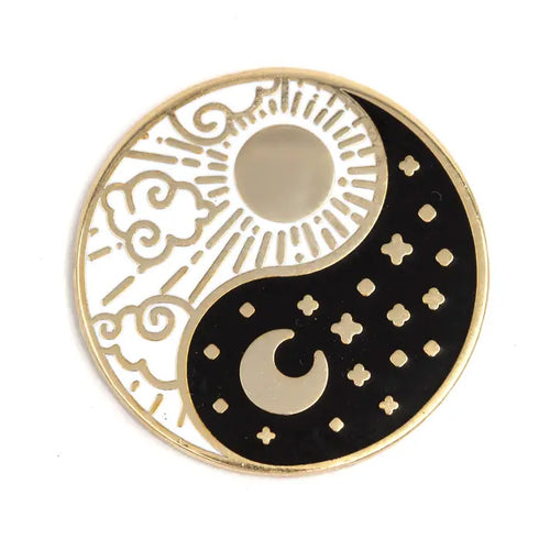 Yin Yang Sun & Moon Enamel Pin