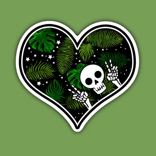 Skull Plant Heart Sticker