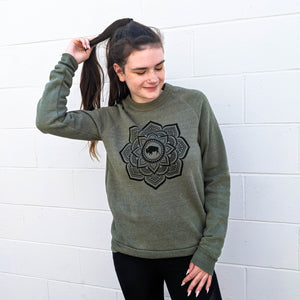 Unisex Mandala Olive Sweatshirt