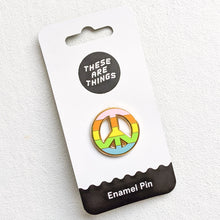 Rainbow Peace Sign Enamel Pin