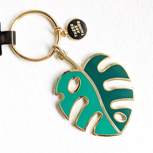 Monstera Leaf Enamel Keychain