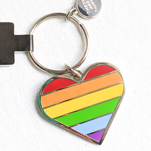 Pride Heart Enamel Keychain