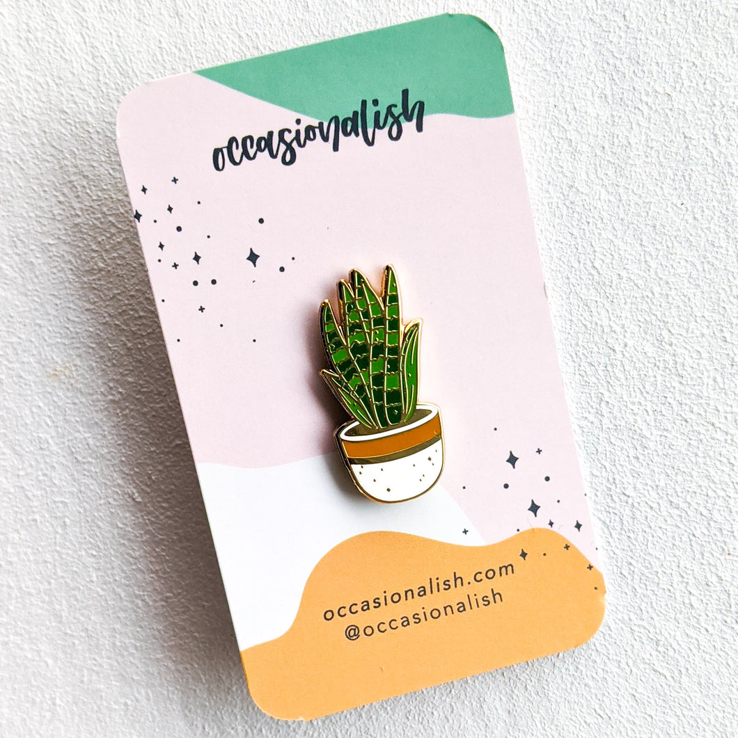 Snake Plant Enamel Pin