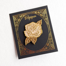 Gold Rose Enamel Pin