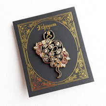 Two Headed Snake Gold Enamel Pin for Witchy Fashion