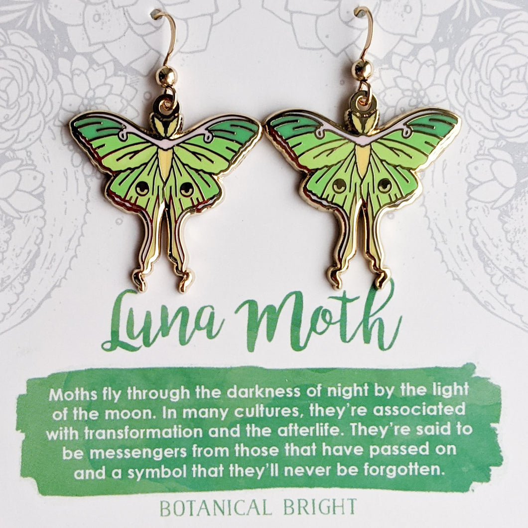 Luna Moth Dangle Earrings