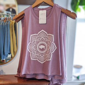 Lilac Buffalo Mandala Crop Top