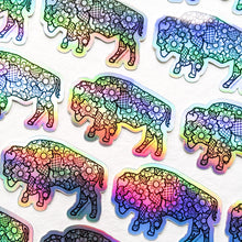 Buffalo Floral Holographic Sticker