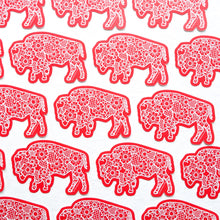 Buffalo Floral Sticker - Red