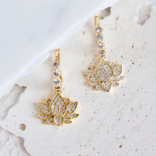 Lotus Huggie Earrings